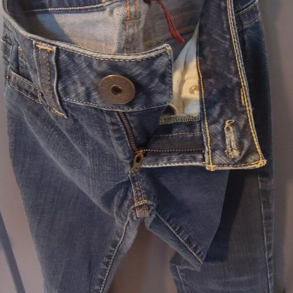 Guess Blue Jeans Daredevil Stretch Low Rise Boot Cut Size 27 - Picture 6 of 11